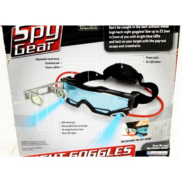 Spy Gear Night Goggles Stealth Light Beam Eyegear Kids Toy Surveillance - Picture 6 of 12